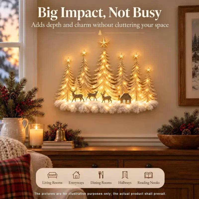 Lighted Christmas Woodland Forest Wall Decor