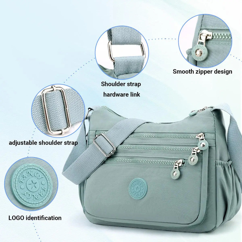 Nylon Crossbody Bag — Lightweight, Adjustable Strap, Water-Resistant, Everyday Carry, Travel Friendly, Secure Zipper