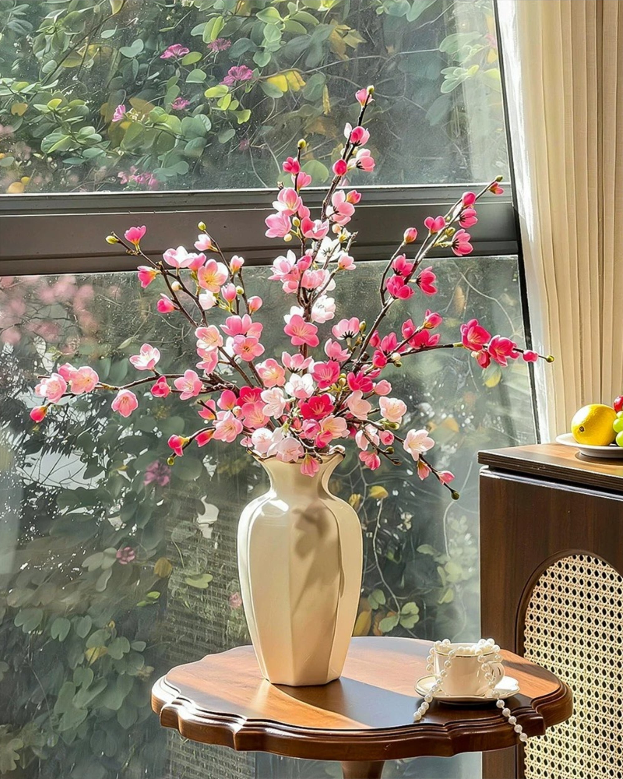Gradient Cherry Blossom Faux Floral Arrangement