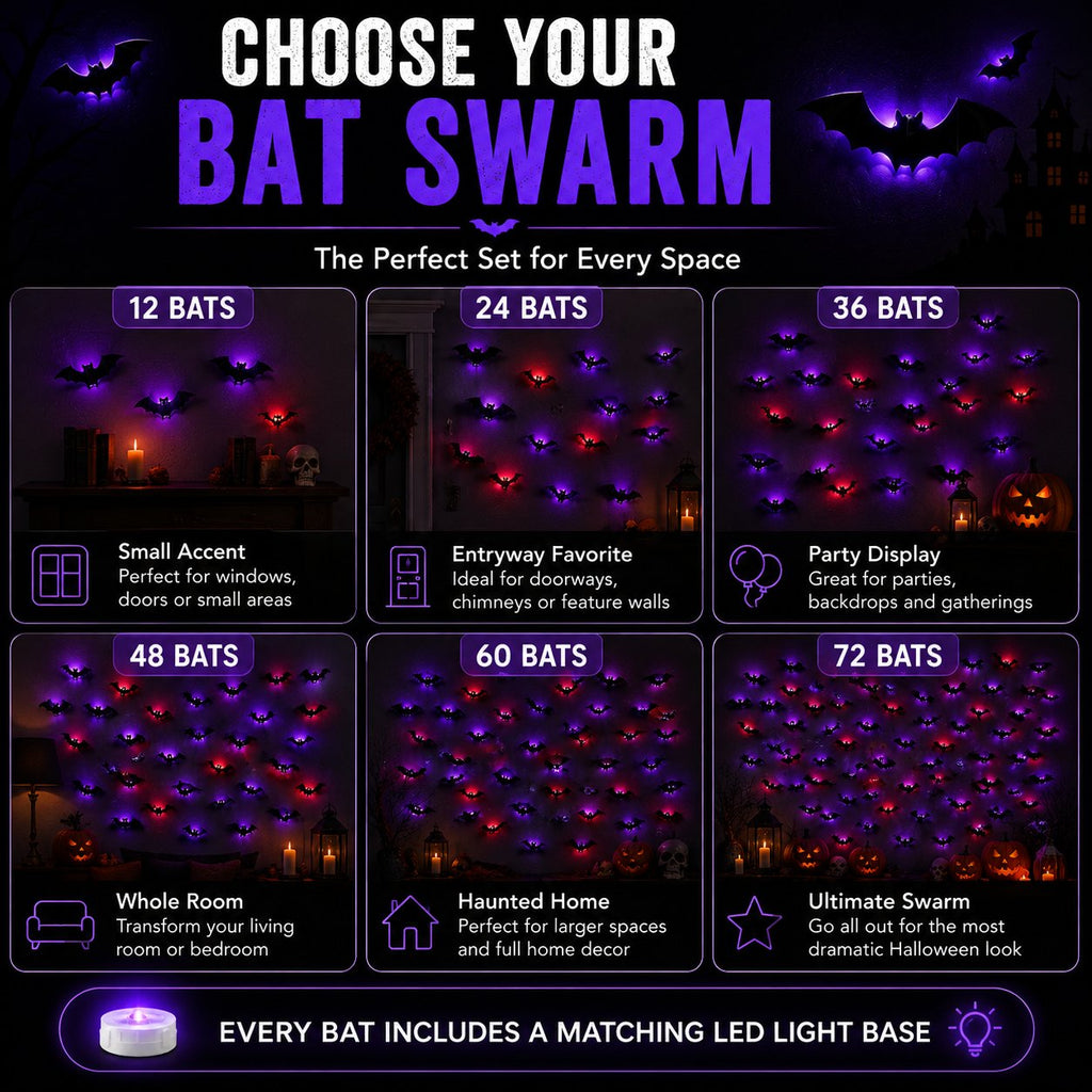 3D LED Flying Bat Wall Decor