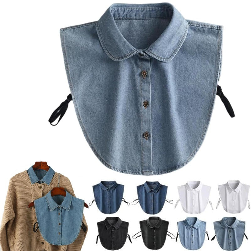 Breathable Denim Detachable Collar