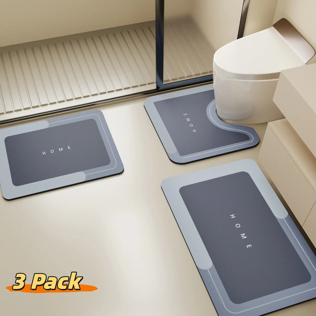 Bathroom Mat — Quick-Dry, Non-Slip, Plush, Absorbent, Machine Washable