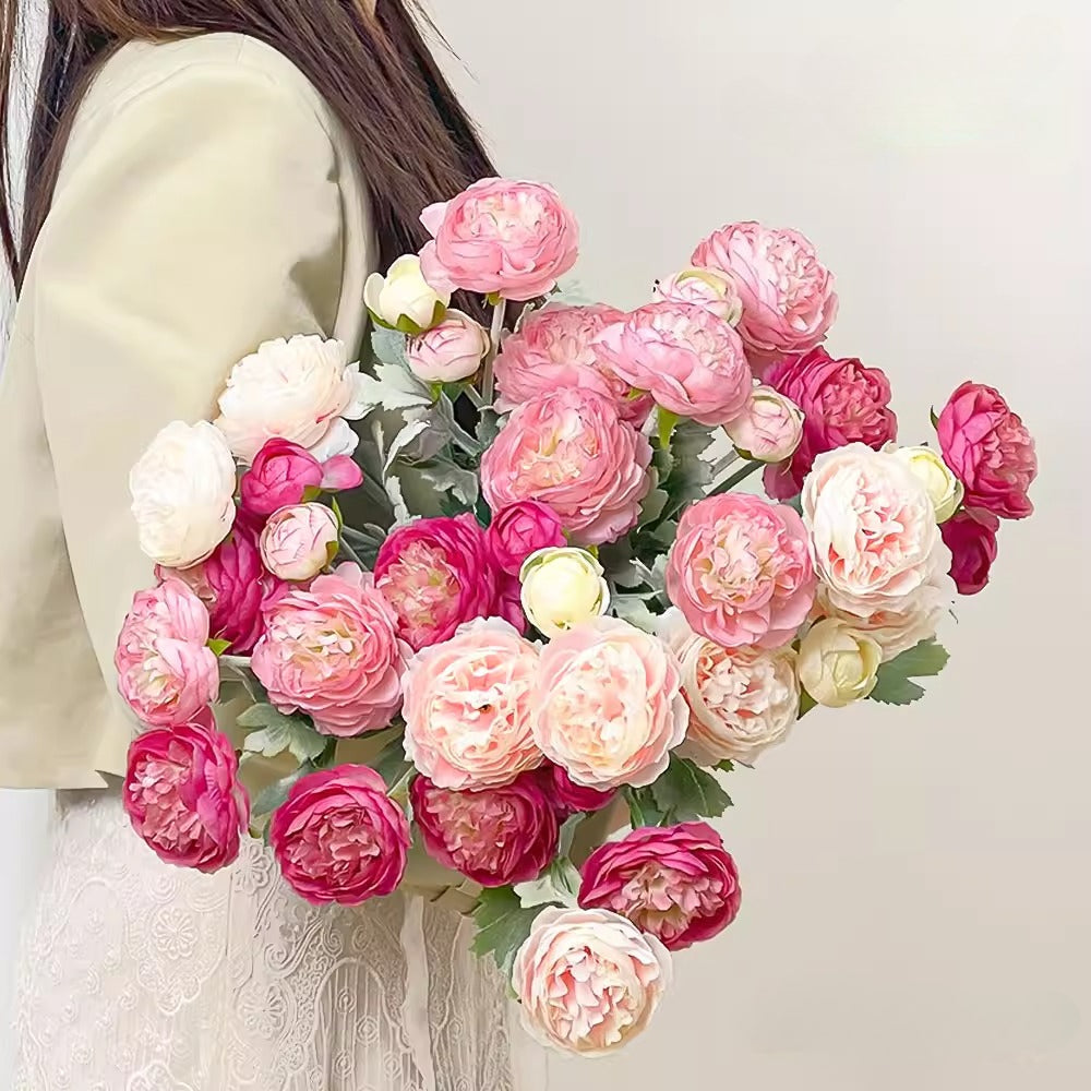Vintage Ranunculus Ensemble Faux Floral Arrangement