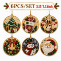 6Pcs Christmas DIY Diamond Painting Ornaments Kit