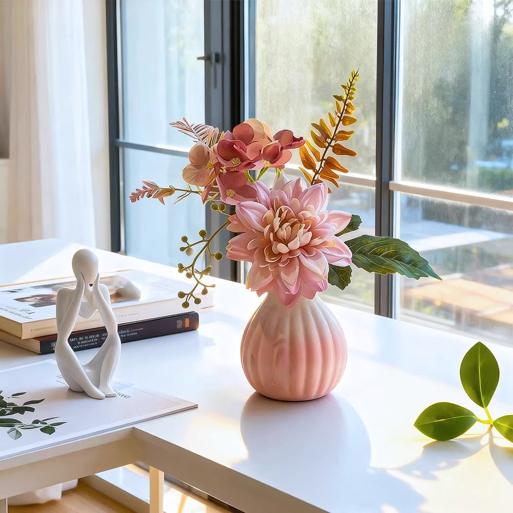 Ethereal Blush Dahlia Nook Faux Floral Arrangement