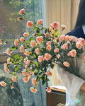 Blush Bubble Rose Faux Floral Arrangement