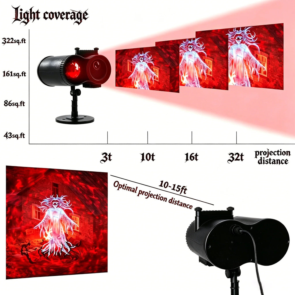 Haunted Halloween Wonderland | 10 Unique HD Projection Patterns, 32FT Ultra-Large Display