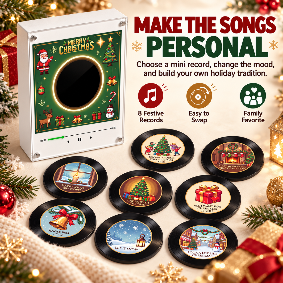 Christmas Vinyl Music Frame
