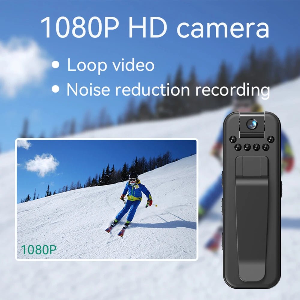 HD 1080P Rechargeable Mini Body Camera with Night Vision & 180° Rotating Lens