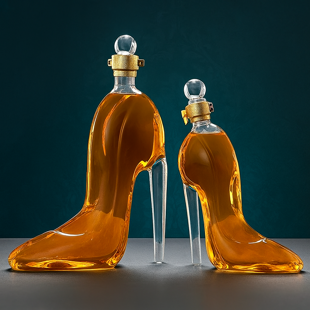 High Heel Fancy Glass Wine Decanter