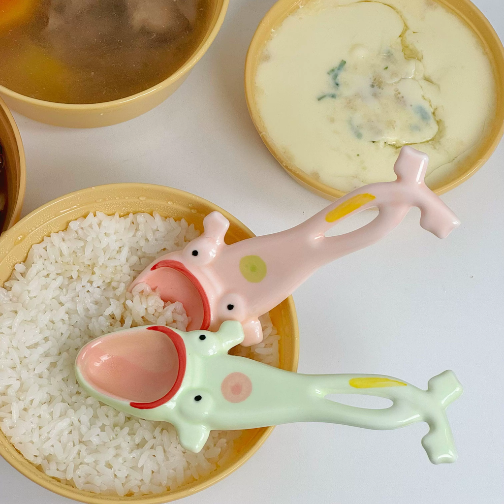 Funny Frog Long Handle Ceramic Spoon