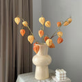 Faux Physalis Flower Arrangement - Light Orange (3 Stems)