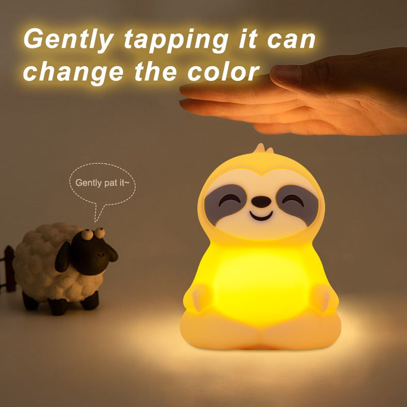 Maetiva® Meditating Sloth Squishy Silicone  Calm Glow Night Light Sitting Pose Lamp Perfect Gift