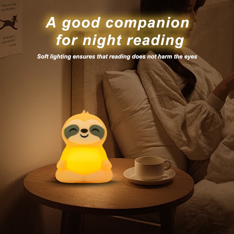 Maetiva® Meditating Sloth Squishy Silicone  Calm Glow Night Light Sitting Pose Lamp Perfect Gift