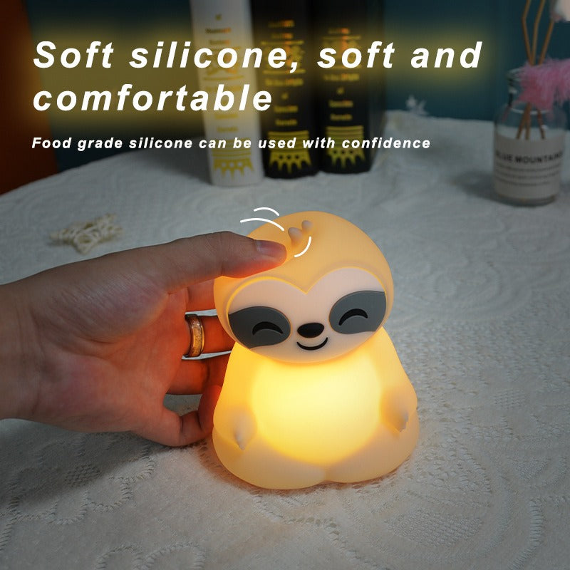 Maetiva® Meditating Sloth Squishy Silicone  Calm Glow Night Light Sitting Pose Lamp Perfect Gift