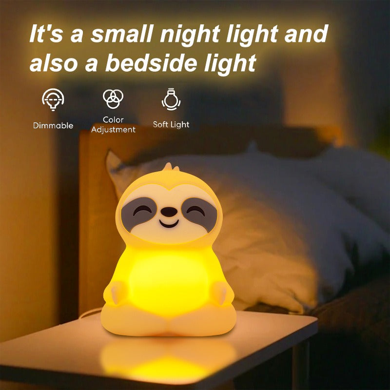 Maetiva® Meditating Sloth Squishy Silicone  Calm Glow Night Light Sitting Pose Lamp Perfect Gift