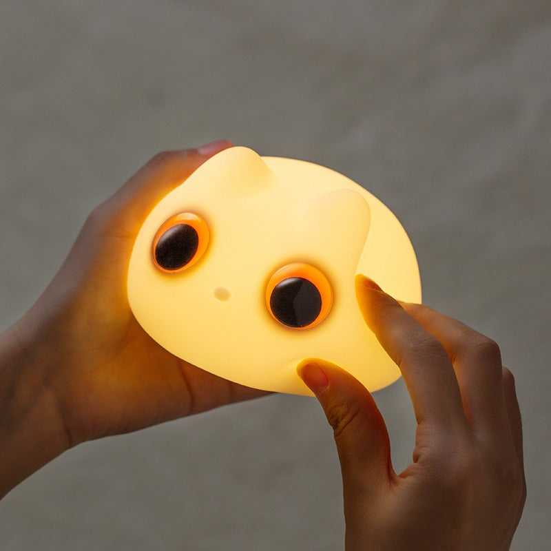Maetiva® Orange Cat LED Squishy Tap Tap Night Light Lamp