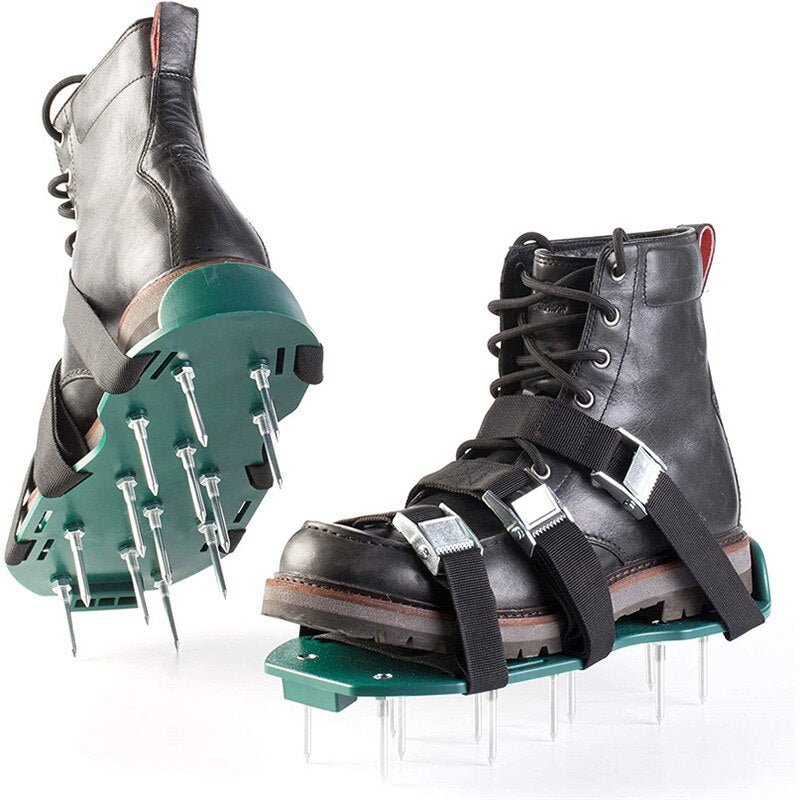 Lawn Aerator Shoes with Adjustable Straps for Grass Care