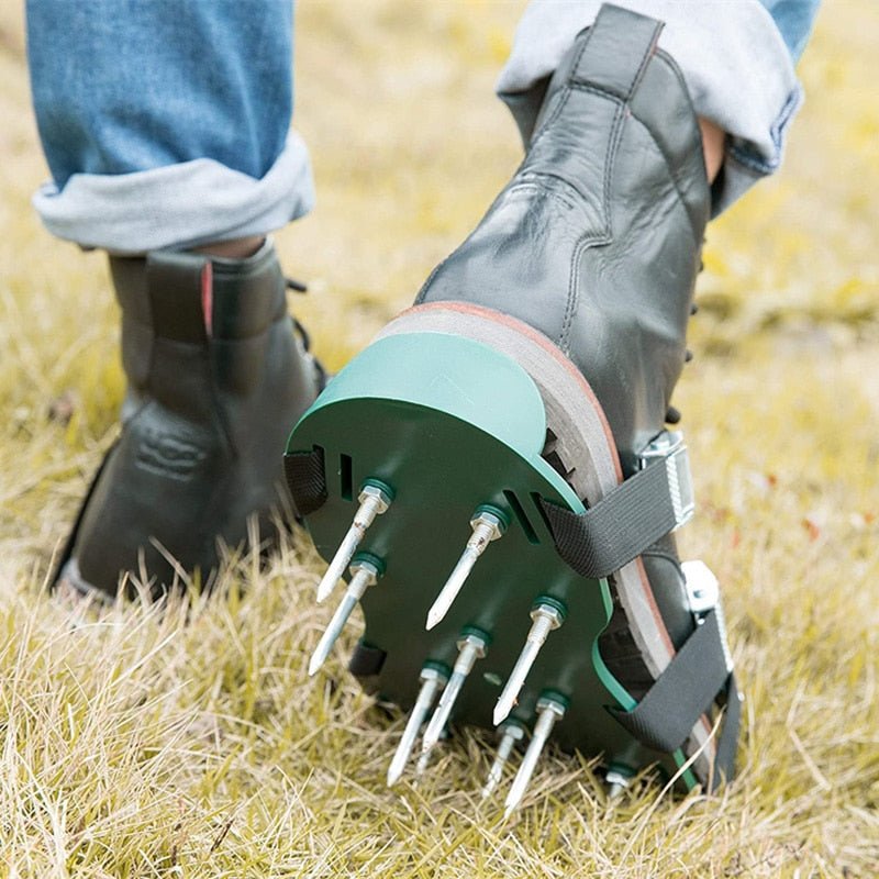 Lawn Aerator Shoes with Adjustable Straps for Grass Care