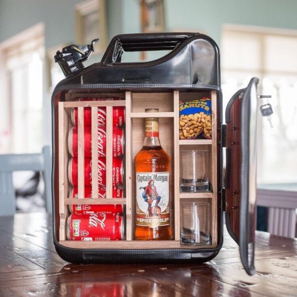 Mini Gasoline Barrel Bar Set - Compact and Portable Hiding Mini Bar