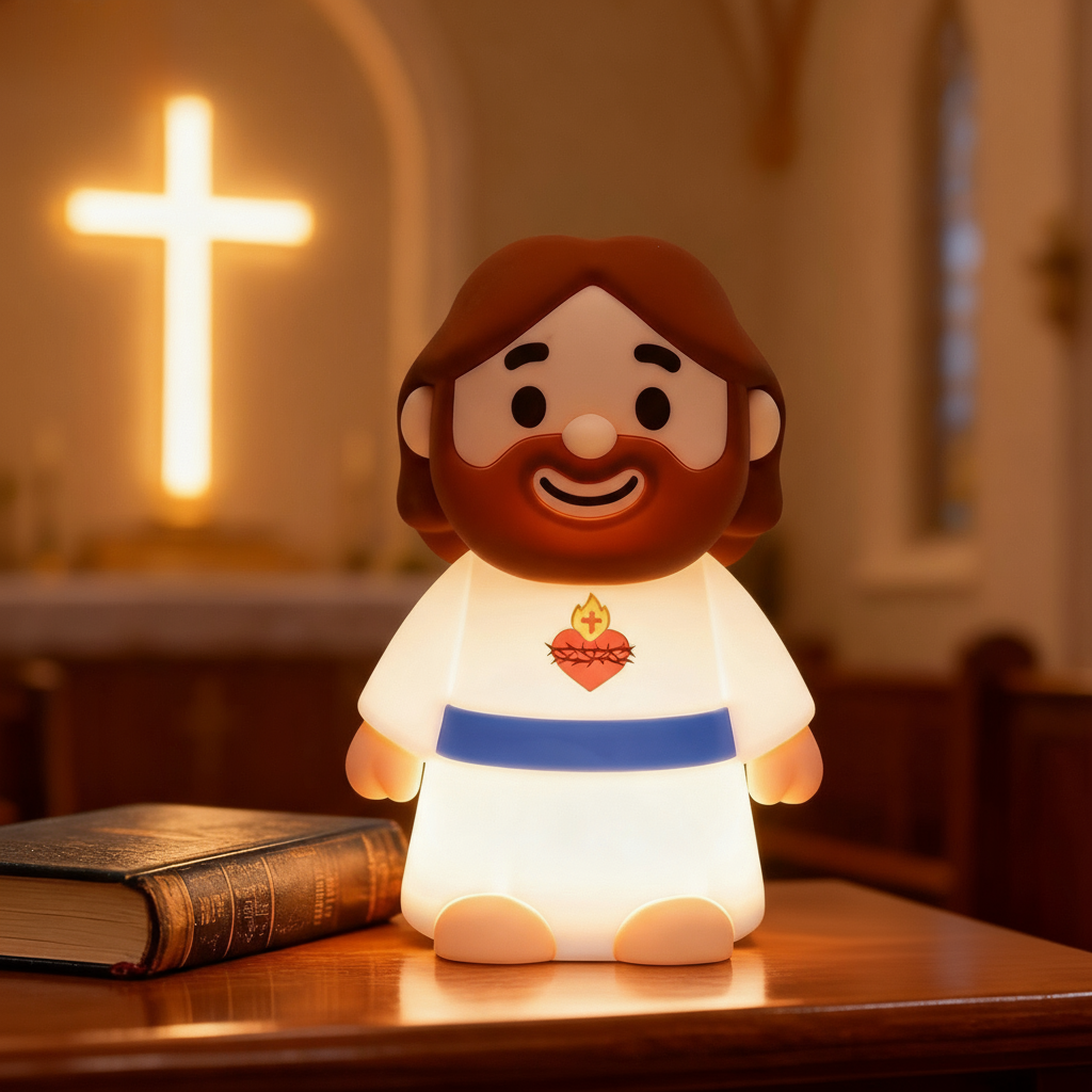 Maetiva® Jesus Peaceful Spiritual Silicone Squishy Night Light Prayer Corner Holy Figure Lamp for Perfect Gift
