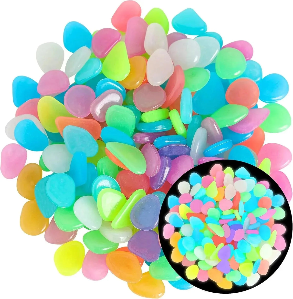 Colorful Glow in the Dark Garden Stones