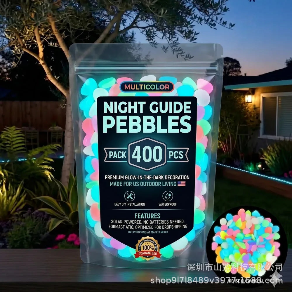 Colorful Glow in the Dark Garden Stones