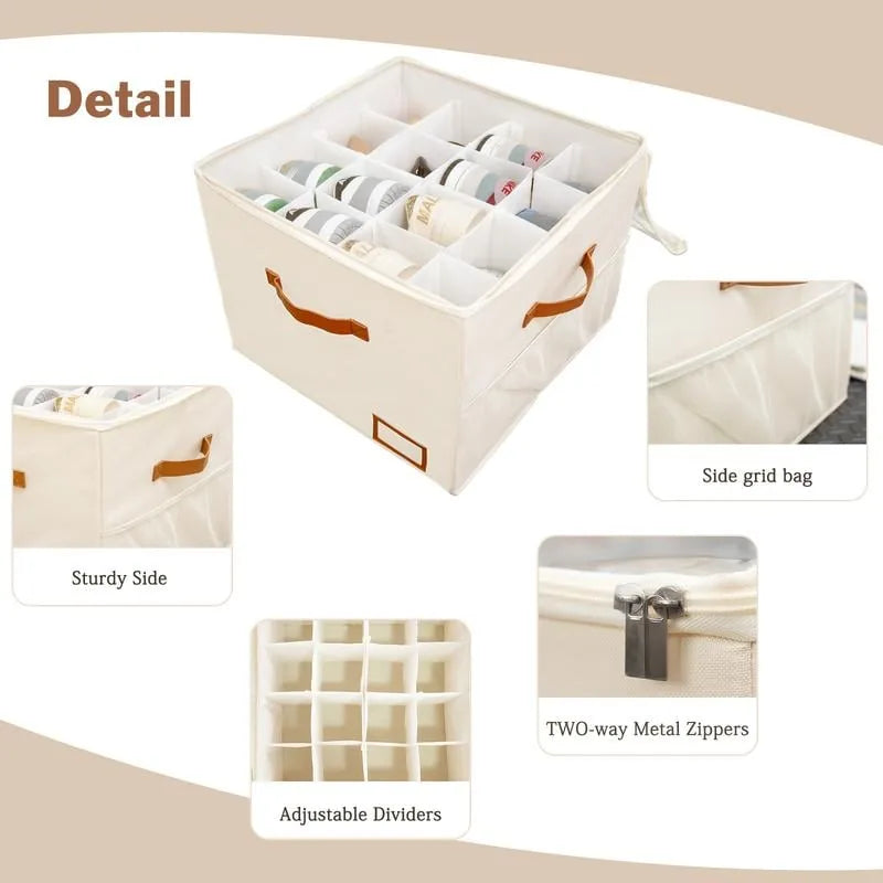 Space-Saving Fabric Shoe Storage Box with Clear Lid
