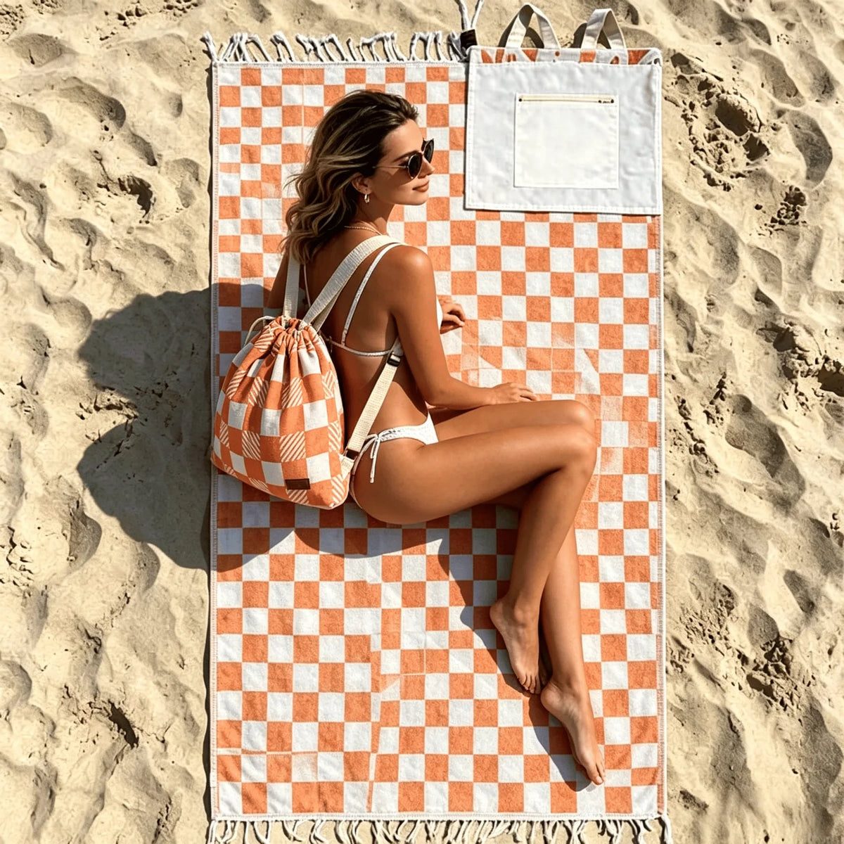 2-in-1 Convertible Towel & Backpack with Inner Zip Pocket & Sand-Repelling Fabric– Pre-Sale