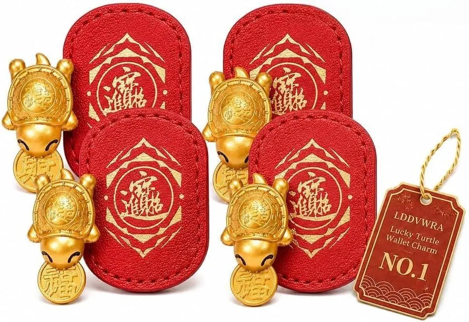 Gold Turtle Coin Wallet Charm – 2 Pack