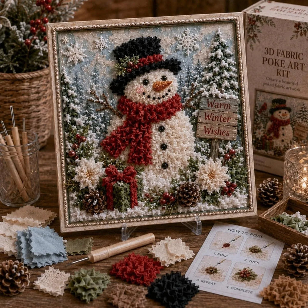 3D Christmas Fabric Poke Art Frame Kit