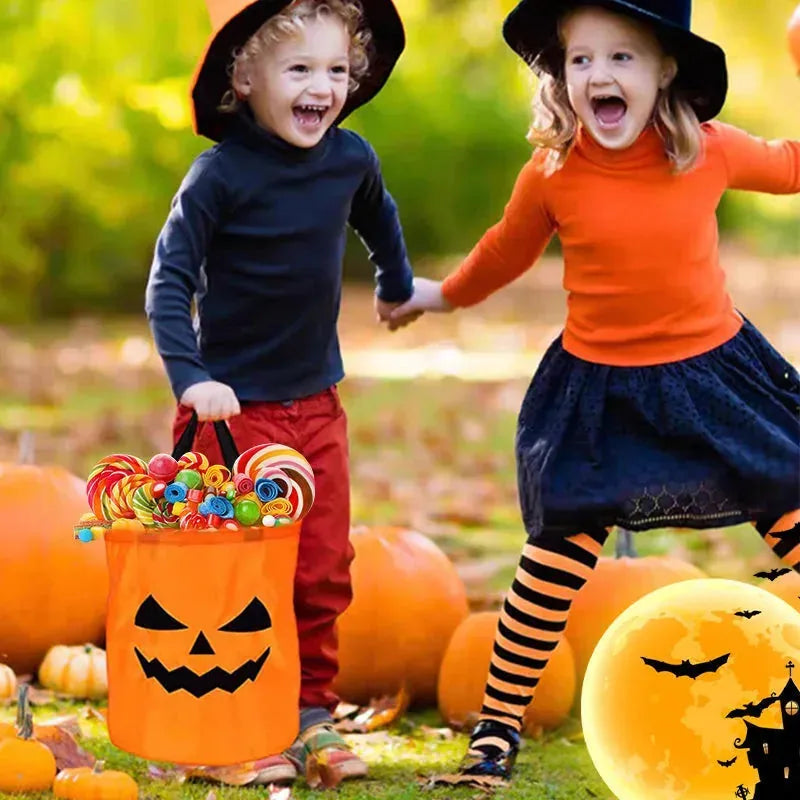 Halloween Glowing Pumpkin Bag – LED Lights & Spacious Interior 2 Pack