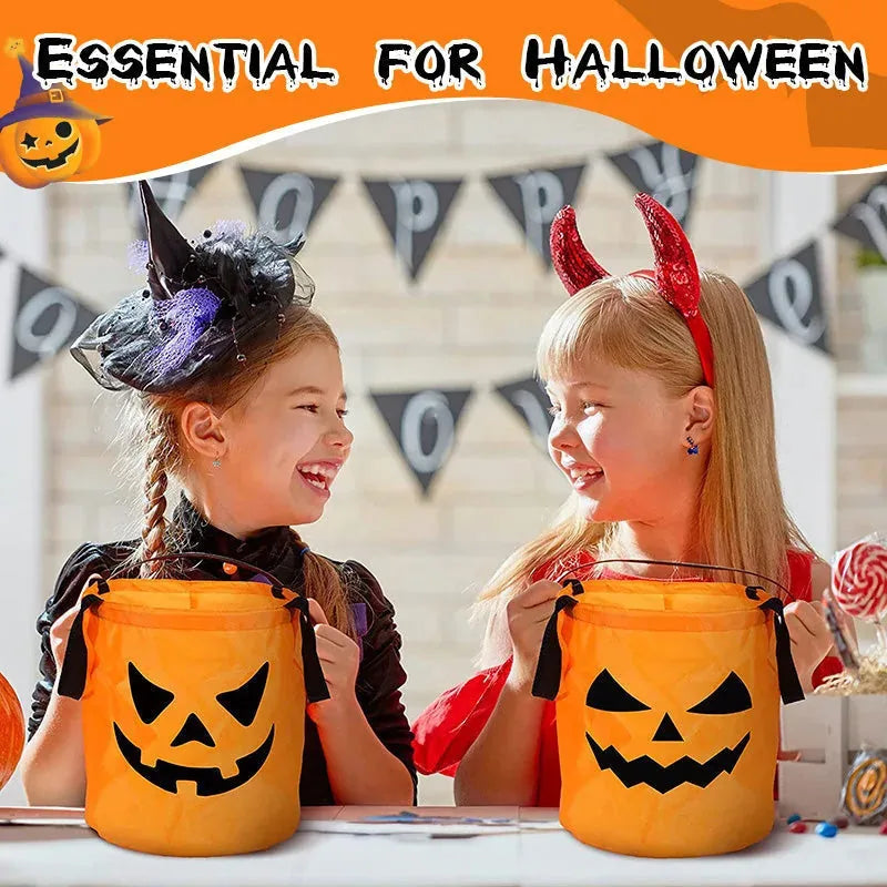 Halloween Glowing Pumpkin Bag – LED Lights & Spacious Interior 2 Pack