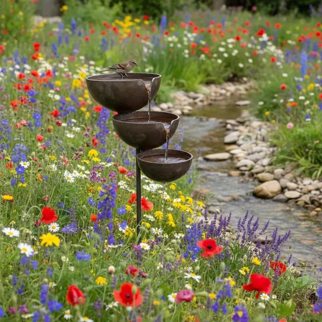Bring Life Back To Your Garden – Peaceful Cascading Rain Catcher Bird Bath For Welcoming Garden Wildlife
