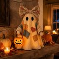 Vintage Patchwork Ghost Decor( LED Pumpkin Lantern）