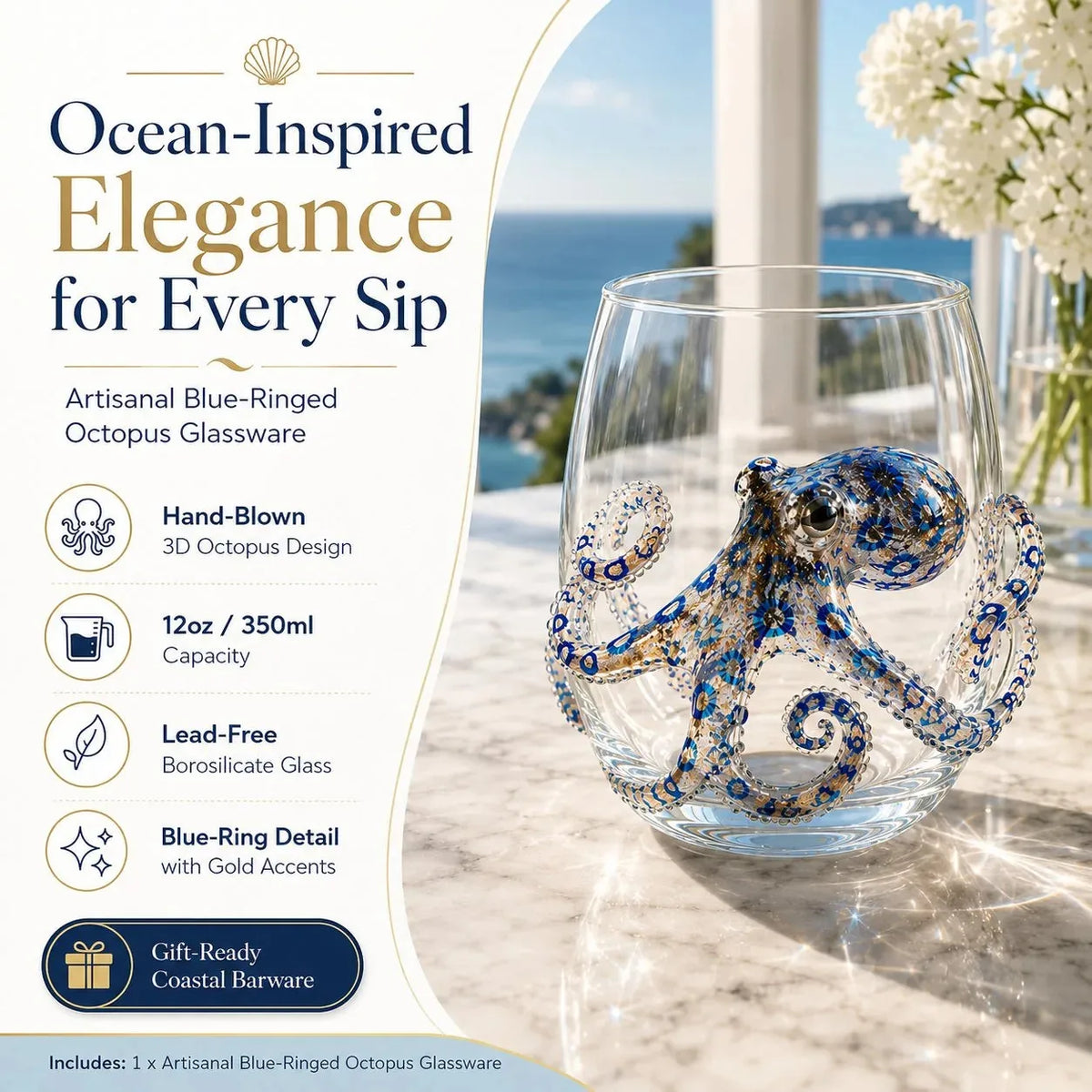The Perfect Beach House Gift 3D Ocean Animal Artisan Glassware Collection