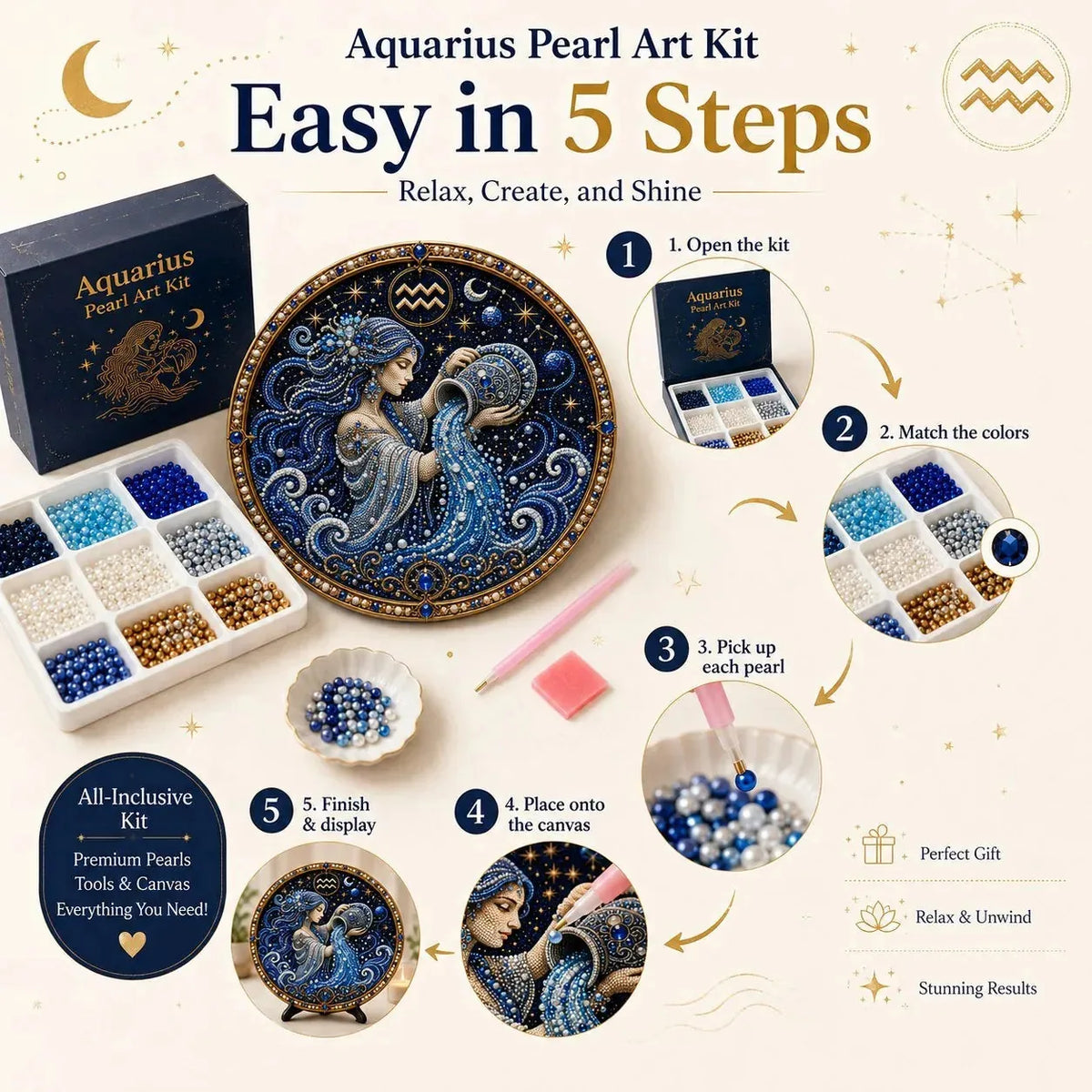 DIY Pearl Zodiac Wall Art Kit