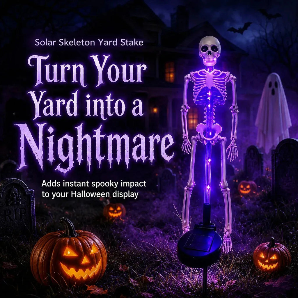 Solar Skull Garden Stake Light