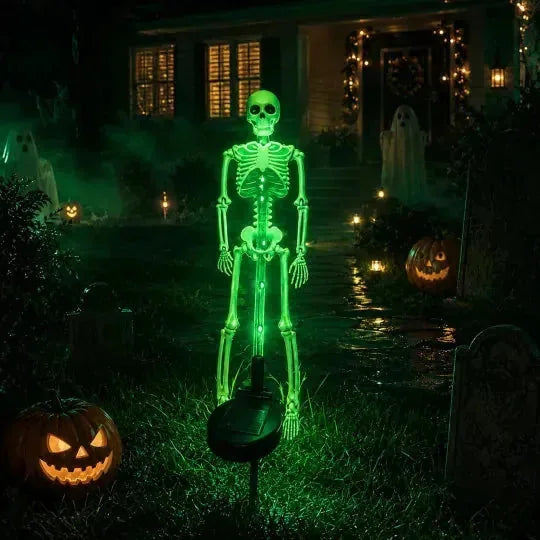 Solar Skull Garden Stake Light