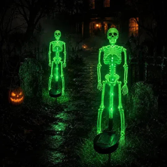 Solar Skull Garden Stake Light