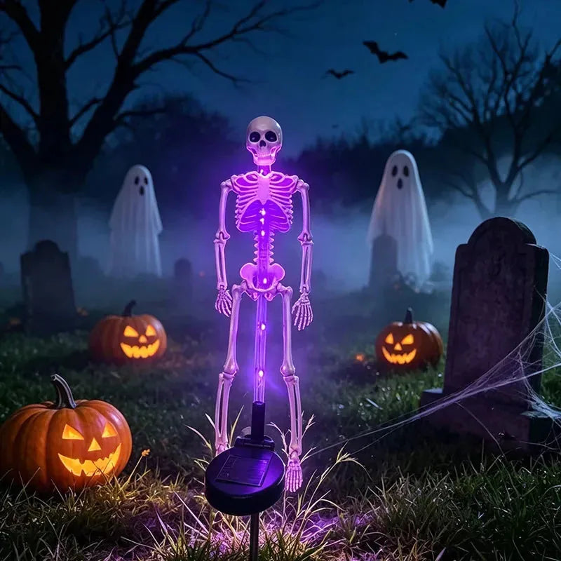Solar Skull Garden Stake Light