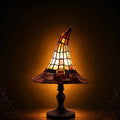 Stained Glass Witch Hat Halloween Lamp