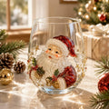 Raised 3D Christmas Art Glass Cup