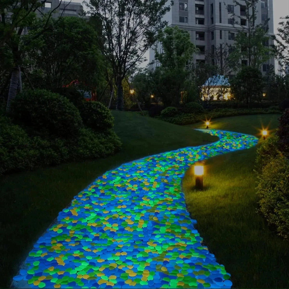 Colorful Glow in the Dark Garden Stones