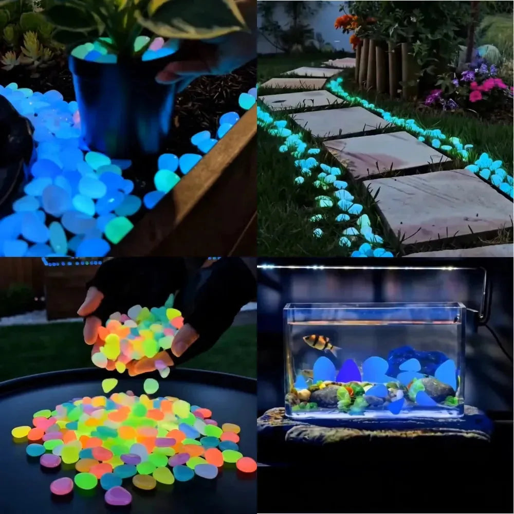 Colorful Glow in the Dark Garden Stones
