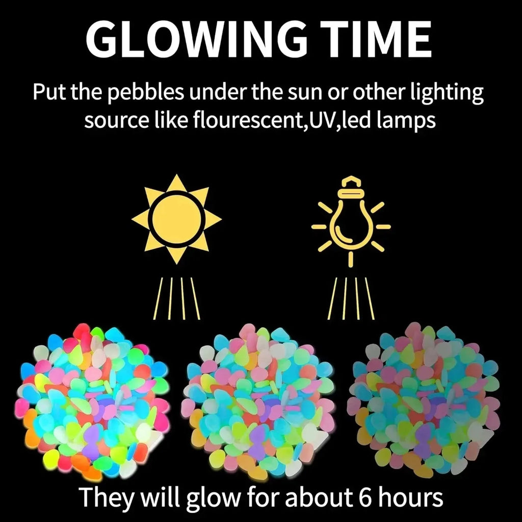 Colorful Glow in the Dark Garden Stones