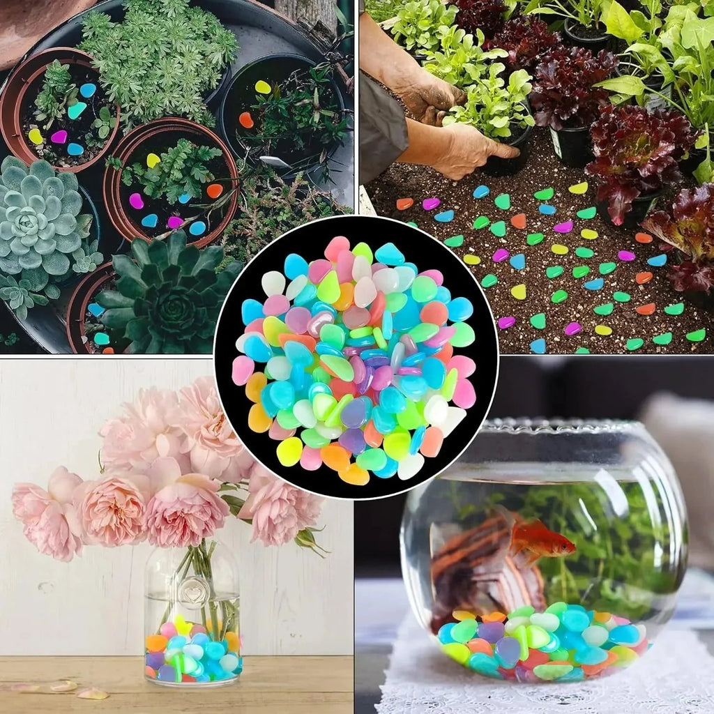 Colorful Glow in the Dark Garden Stones