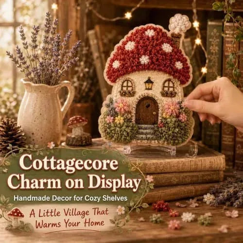 Whimsical Village Fabric Poke Art DIY Kit