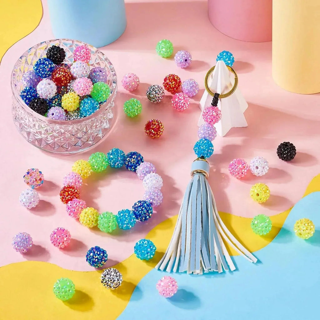 Colorful Rhinestone Craft Beads – 100 Pieces