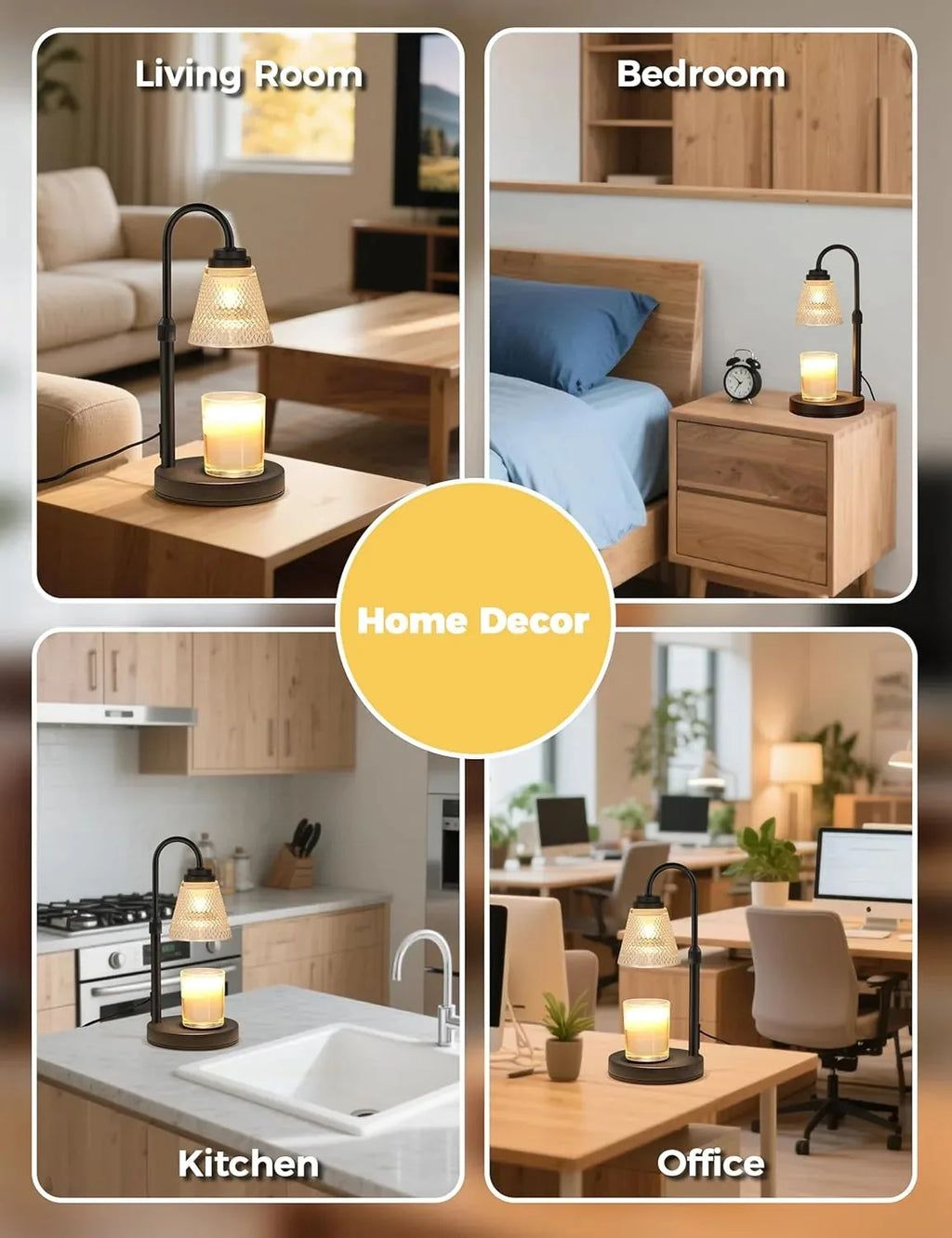 Cozy Candle Warmer Lamp with Timer & Dimmable Light